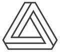 Impossible triangle shape. Unreal creative logo design