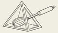 Impossible Triangle with Whisk Optical Illusion, vector design Generative AI Royalty Free Stock Photo