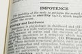 Impotence section of medical dictionary Royalty Free Stock Photo
