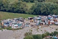 Impoverished Roma Settlement Aerial View in Skadar Royalty Free Stock Photo