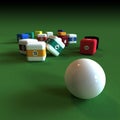 Impractical billiard Royalty Free Stock Photo