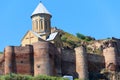 Impregnable ancient fortress Narikala and church of St. Nicholas in Tbilisi, Georgia