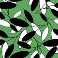 Oval Leaves Vector Pattern Seamless Royalty Free Stock Photo