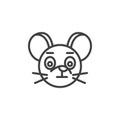 Impressed rat emoticon line icon Royalty Free Stock Photo