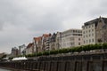 An impressing house row at the rhine riverbank Royalty Free Stock Photo