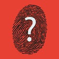 Symbol of the riddle to solve during an investigation to identify a criminal through his fingerprints