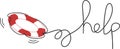 Lifebuoy and the word `help` Royalty Free Stock Photo