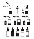 Icons - bottle, flask, dropper, perfume, mixture Royalty Free Stock Photo