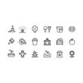 Simple Set of Landscape Related Vector Line Icons. Contains such Icons as Farm Royalty Free Stock Photo