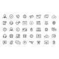 Help and support icon set. ÃÂ¡ollection of simple linear web icons Royalty Free Stock Photo