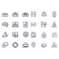 Simple Set of Team Work Related Vector Line Icons. Contains such Icons as Collaboration, Research, Meeting and more. Editable Stro