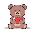 Teddybear holding heart vector