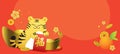 Tiger holding red envelopes for chinese new year Royalty Free Stock Photo