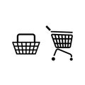 Shopping basket and cart icons vector set web icons Royalty Free Stock Photo