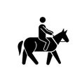 man riding a horse simple icon