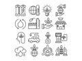 Icons set of Ecology, Simple Outline Pictogram Pack Royalty Free Stock Photo