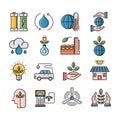 Icons set of education, Filled Outline Pictogram Pack Royalty Free Stock Photo