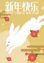 Cute bunny jumping year of the rabbit poster