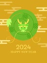 Coiled chinese dragon 2024 new year card