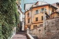 Impression of a narrow street in the old center of Nice in France