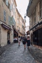 Impression of the narrow streets in the old center of Cannes in