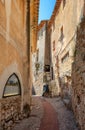 Impression of the narrow streets in the old center of the picturesque medieval French village of Eze