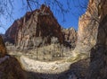 Impression from Virgin river walking path in the Zion National Park in winter Royalty Free Stock Photo