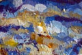Sunny winter abstract background closeup painting. Warm winter artwork