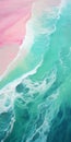 Impressionism Ocean And Sea With Green And Pink Ridges