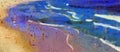 Sunny Day at Bondi Beach, Impressionist Oil Painting Style, Sydney, Australia Royalty Free Stock Photo