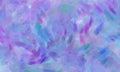 Impressionistic abstract blue background with purple and pink paint brush strokes and spots