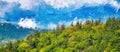 Impressionistic Style Artwork of Autumn in the Appalachian Mountains Viewed Along the Blue Ridge Parkway