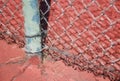 Impressionistic Style Artwork of a Chain-link Fence and a Tennis Court Royalty Free Stock Photo