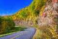 Impressionistic Style Artwork of Roadway Meandering Through the Autumn Appalachian Mountains Along the Blue Ridge Parkway