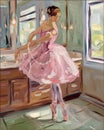 Impressionnist art ballerina Royalty Free Stock Photo