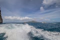 Impressions of a boat trip around the island of Capri in spring, Italy