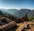 Impressions of the famous ancient site of Delphi in Northern Greece Royalty Free Stock Photo