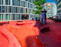 Famous red square in St. Gallen, Switzerland Royalty Free Stock Photo