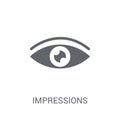 Impressions icon. Trendy Impressions logo concept on white background from Technology collection