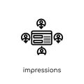 Impressions icon. Trendy modern flat linear vector Impressions i