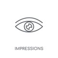 Impressions linear icon. Modern outline Impressions logo concept