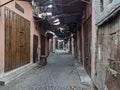 Impressions of typical Moroccan souks in the Marrakechs medina