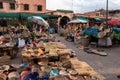 Impressions of typical Moroccan souks in the Marrakechs medina