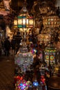 Impressions of typical Moroccan souks in the Marrakechs medina