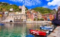 Picturesque Vernazza village, Cinque Terre, Liguria, Italy. Royalty Free Stock Photo