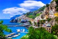 Scenic Amafi coast. Italian summer holidays. Campania,Italy. Royalty Free Stock Photo