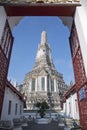 Impressive architectural details of Wat Arun (The Temple of Dawn) in Bangkok