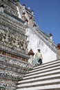 Impressive architectural details of Wat Arun (The Temple of Dawn) in Bangkok