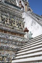 Impressive architectural details of Wat Arun (The Temple of Dawn) in Bangkok