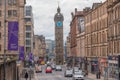 The impressive architecture of the old Tollbooth Steeple and Clock High Street Glasgow